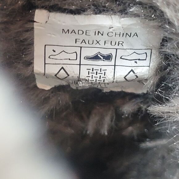 Crocs Cobbler Eva Fur Lined Clog Mule Heels Split Toe Black Women’s 8 - Picture 8 of 10